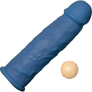 EXTENDER 1st SILICONE VIBRATING SLEEVE – BLUE 6.5″2