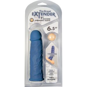 EXTENDER 1st SILICONE VIBRATING SLEEVE – BLUE 6.5″
